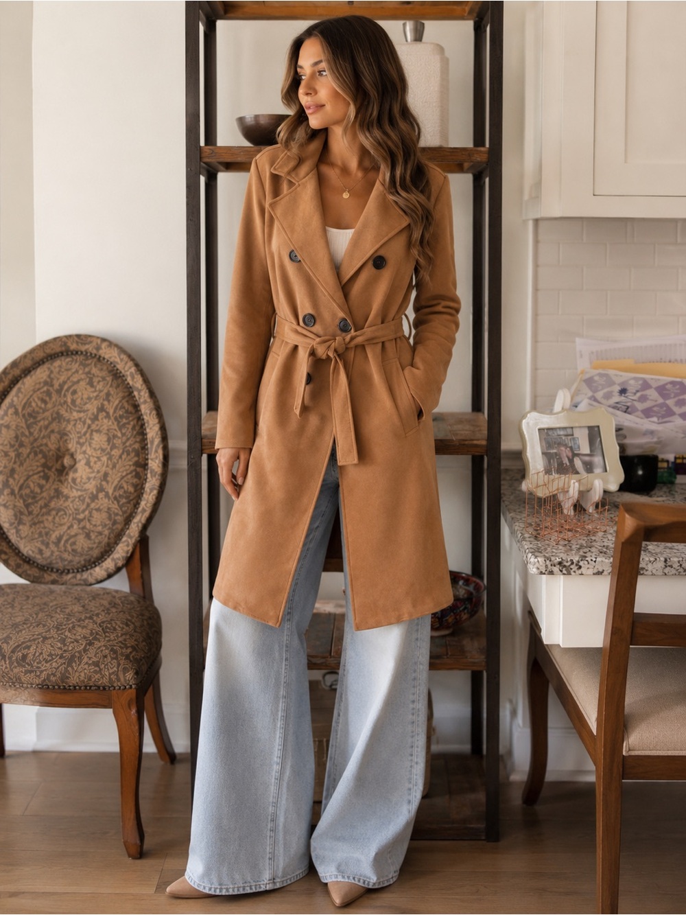 🇫🇷 Made in France • Parisian Suede-Look Trench
Coat